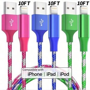 3 pack of 10ft iPhone charging cords